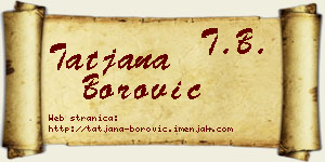 Tatjana Borović vizit kartica
